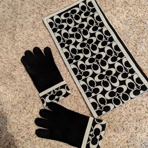 Coach scarf and gloves